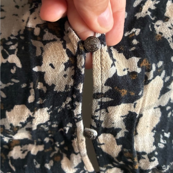 Free People All The Right Ruffles Monochrome Patterned Romper S - Picture 10 of 15